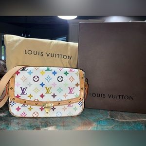 Louis Vuitton vintage Sologne Monogram white multicolor crossbody